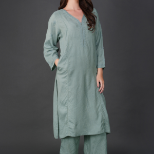 Phae Nidhi  Handloom Cotton  Kurta Set with Hand Chikankari