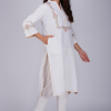 Phae Krishna Cotton Jacquard Kurta with Hand Chikankari - Image 3