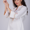 Phae Krishna Cotton Jacquard Kurta with Hand Chikankari - Image 5