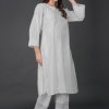 Phae Aastha Cotton Cross Hatch Kurta with Hand Chikankari - Image 5