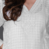 Phae Aarini Cotton Self Check Kurta with Hand Chikankari - Image 6