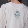 Phae Ahava White Cotton  Crinkle with Blue Embroidery - Image 4