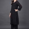 Phae Dinah Cotton Crinkle Black Kurta - Image 5