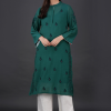 Phae Eilat Cotton Crinkle Midnight  Green Kurta - Image 6