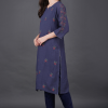 Phae Eliya Cotton Crinkle Dusk Blue  Kurta - Image 3