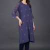 Phae Eliya Cotton Crinkle Dusk Blue  Kurta - Image 4
