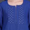 Phae idit Cotton Crinkle Cobalt  Blue Kurta - Image 6