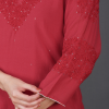Phae Iska Cotton Crinkle Candy Red Kurta - Image 2