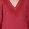 Phae Iska Cotton Crinkle Candy Red Kurta - Image 3