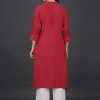 Phae Iska Cotton Crinkle Candy Red Kurta - Image 4