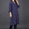 Phae Naama Cotton Crinkle Dusk Blue Kurta - Image 7