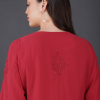 Phae Raisa Cotton Crinkle Candy Red Dress - Image 5