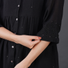 Phae Reyna Cotton Crinkle Black Dress - Image 3