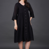 Phae Reyna Cotton Crinkle Black Dress - Image 7