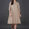 Phae Tamara Cotton Linen Beige Dress - Image 3