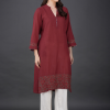 Phae Emira Cotton Kurta in Burnt Maroon - Image 2