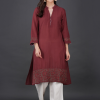 Phae Emira Cotton Kurta in Burnt Maroon - Image 4
