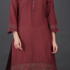 Phae Emira Cotton Kurta in Burnt Maroon - Image 6