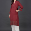Phae Emira Cotton Kurta in Burnt Maroon - Image 7