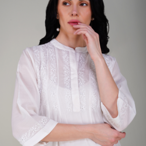 Phae Hazel  Cotton Top in Soft White