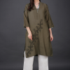 Phae Elif Cotton  Kurta in Moss Green - Image 4