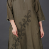 Phae Elif Cotton  Kurta in Moss Green - Image 3