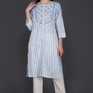 Phae Alina Kurta in Cotton Stripe